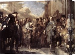 Bernardo Strozzi Canvas Paintings - St Peter and Cornelius the Centurion by Bernardo Cavallino