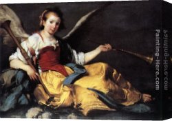 Bernardo Strozzi Canvas Paintings - A Personification of Fame by Bernardo Strozzi