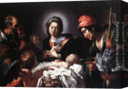 Bernardo Strozzi Canvas Paintings - Adoration of the Shepherds by Bernardo Strozzi