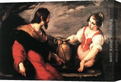 Bernardo Strozzi Canvas Paintings - Christ and the Samaritan Woman by Bernardo Strozzi