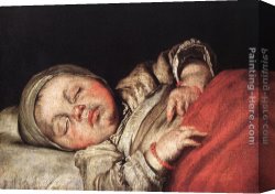 Bernardo Strozzi Canvas Paintings - Sleeping Child by Bernardo Strozzi