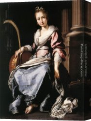 Bernardo Strozzi Canvas Paintings - St Cecilia by Bernardo Strozzi