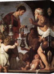 Bernardo Strozzi Canvas Paintings - The Charity of St Lawrence by Bernardo Strozzi