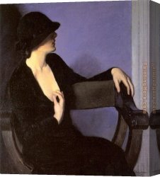 Study of a Punt Moored at Twickenham Canvas Paintings - Study of a Woman in Black by Bernhard Gutmann