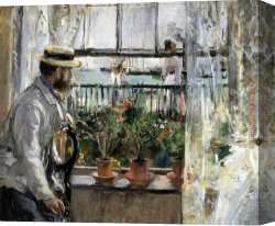 Manet Canvas Paintings - Eugene Manet on the Isle of Wight by Berthe Morisot