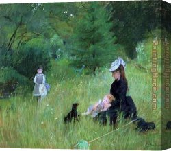 Wivenhoe Park Essex Canvas Paintings - In a Park by Berthe Morisot