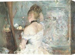 The Lady of Shalott Canvas Paintings - Lady at her Toilette by Berthe Morisot