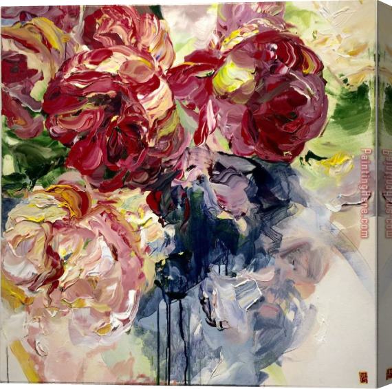 Bobbie Burgers Impasto Flower Stretched Canvas Painting for sale ...