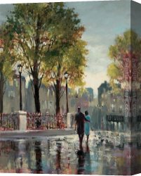 Walk Canvas Paintings - Boulevard Walk by Brent Heighton