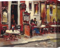 Cafe Concert Singer Canvas Paintings - Sidewalk Cafe by Brent Heighton