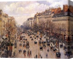 Boulevard Montmarte Canvas Paintings - Boulevard Montmarte by Camille Pissarro