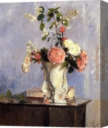 Camille Canvas Paintings - Bouquet Of Flowers by Camille Pissarro