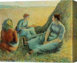 Camille Canvas Paintings - Haymakers Resting by Camille Pissarro