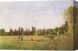 Camille Canvas Paintings - La Varenne de St. Hilaire by Camille Pissarro