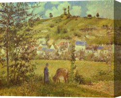 Camille Canvas Paintings - Landscape at Chaponval by Camille Pissarro