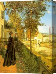 Camille Canvas Paintings - Louveciennes The Road to Versailles by Camille Pissarro