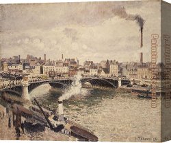 Pissarro Canvas Paintings - Morning An Overcast Day Rouen by Camille Pissarro