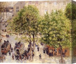A Soft Place in My Heart Canvas Paintings - Place du Theatre Francais by Camille Pissarro