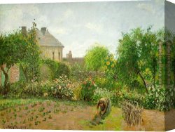 Secret Garden I Canvas Paintings - The Artist's Garden at Eragny by Camille Pissarro