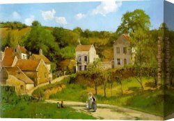 Camille Canvas Paintings - The Hermitage at Pontoise by Camille Pissarro