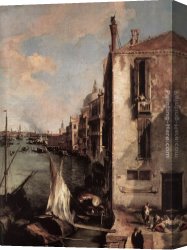 East Bergholt Rectory Canvas Paintings - Grand Canal, Looking East from the Campo San Vio (detail) by Canaletto