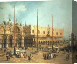 Basilica Di San Marco Canvas Paintings - Piazza San Marco - Looking Southeast by Canaletto