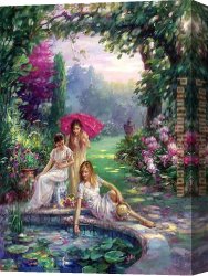 Pond Canvas Paintings - KOI POND by Cao Yong