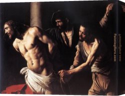 Baptism of Christ Canvas Paintings - Christ at the Column by Caravaggio