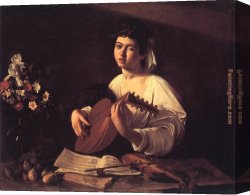 Player Canvas Paintings - Lute Player by Caravaggio