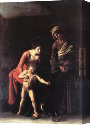 A Tiger And a Serpent Canvas Paintings - Madonna with the Serpent by Caravaggio