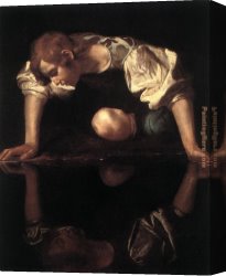 Echo And Narcissus Canvas Paintings - Narcissus by Caravaggio