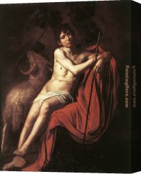 Baptist Canvas Paintings - St. John the Baptist 2 by Caravaggio