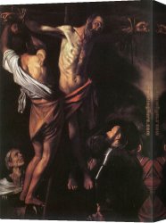 Andrew Canvas Paintings - The Crucifixion of St. Andrew by Caravaggio