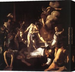 The Martyrdom of St Margaret Canvas Paintings - The Martyrdom of St. Matthew by Caravaggio