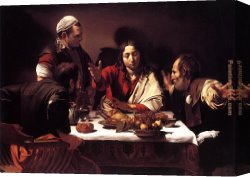 Picture of The Last Supper II Canvas Paintings - The Supper at Emmaus by Caravaggio