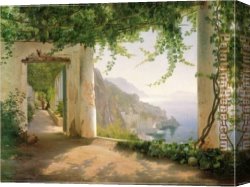 Amalfi Dia Cappuccini 1 Canvas Paintings - Amalfi dia Cappuccini 1 by Carl Fredrik Aagard