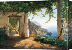 Amalfi Dia Cappuccini 1 Canvas Paintings - Amalfi dia Cappuccini 2 by Carl Fredrik Aagard