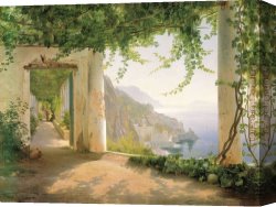 Amalfi Dia Cappuccini 1 Canvas Paintings - Amalfi dia Cappuccini by Carl Fredrik Aagard