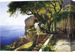 Amalfi Dia Cappuccini 1 Canvas Paintings - Pergola in Amalfi by Carl Fredrik Aagard