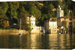 Lake Arrowhead Canvas Paintings - Villa Lucia Blevio Lake Como by Carl Fredrik Aagard