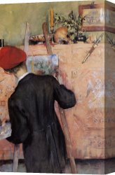 Painter in His Studio Canvas Paintings - The Still Life Painter by Carl Larsson