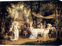 The Boating Party Canvas Paintings - The Garden Party by Carl Schweninger