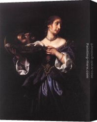 Head Canvas Paintings - Salome with the Head of St John the Baptist by Carlo Dolci
