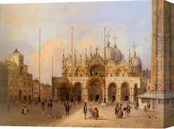 Basilica Di San Marco Canvas Paintings - Basilica Di San Marco by Carlo Grubacs