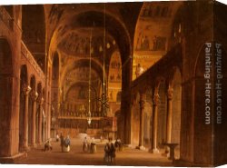 Basilica Di San Marco Canvas Paintings - Piazza San Marco by Carlo Grubacs