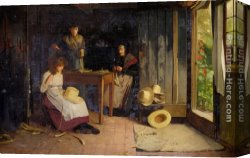 Maker Canvas Paintings - The Hat Makers by Carlton Alfred Smith