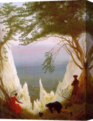 Cliff Canvas Paintings - Chalk Cliffs on Rugen by Caspar David Friedrich