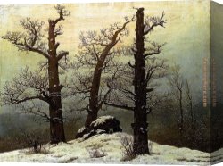 Friedrich Canvas Paintings - Dolmen in the Snow by Caspar David Friedrich