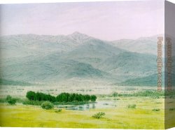 David Canvas Paintings - Landscape in the Riesengebirge by Caspar David Friedrich