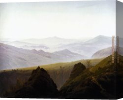 In Western Mountains Canvas Paintings - Morning in the Mountains by Caspar David Friedrich